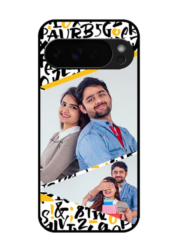 Google Pixel 10 Pro Xl 5G Custom Glass Phone Case - Letters Pattern Design