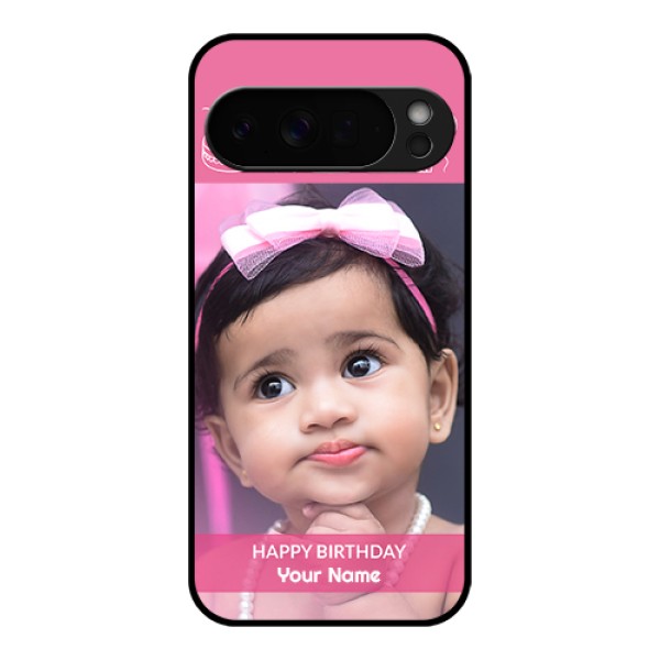 Google Pixel 10 Pro Xl 5G Custom Glass Phone Case - With Birthday Line Art Design