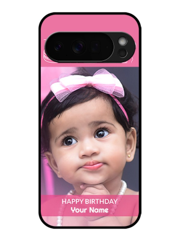 Custom Google Pixel 10 Pro Xl 5G Custom Glass Phone Case - With Birthday Line Art Design