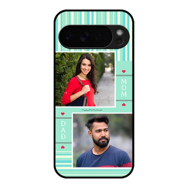 Google Pixel 10 Pro Xl 5G Custom Glass Phone Case - Mom & Dad Pic Design