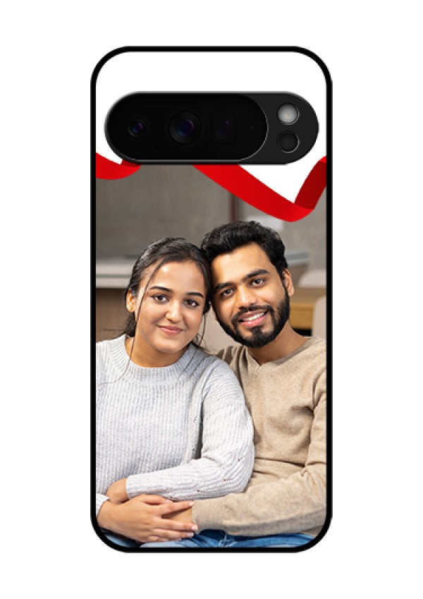 Google Pixel 10 Pro Xl 5G Custom Glass Phone Case - Red Ribbon Frame Design