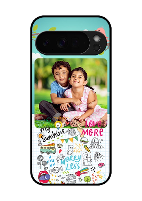 Google Pixel 10 Pro Xl 5G Custom Glass Phone Case - Doodle Love Design