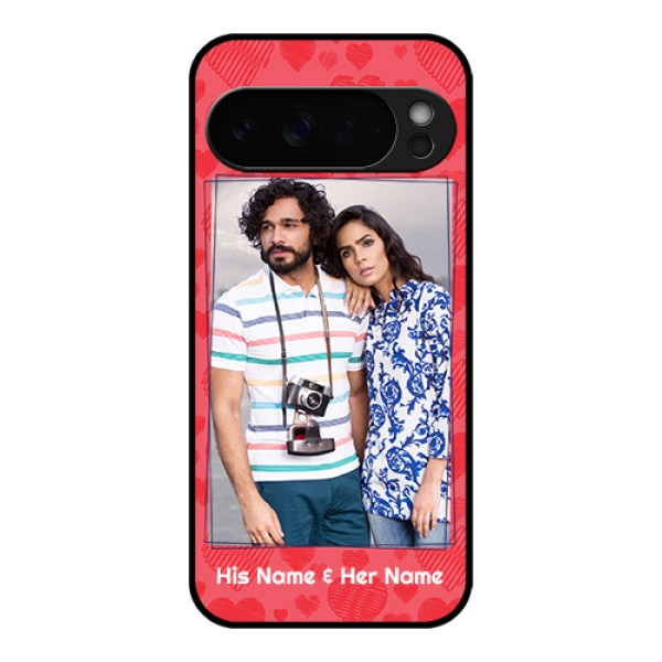 Google Pixel 10 Pro Xl 5G Custom Glass Phone Case - With Red Heart Symbols Design