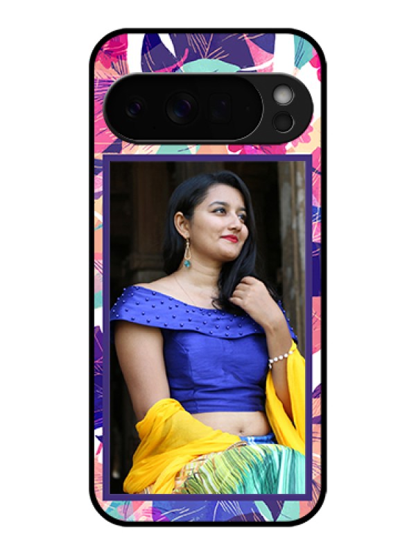 Custom Google Pixel 10 Pro Xl 5G Custom Glass Phone Case - Abstract Floral Design
