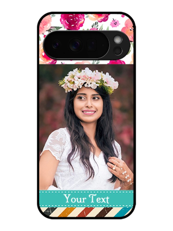 Custom Google Pixel 10 Pro Xl 5G Custom Glass Phone Case - Water Colors Floral Design