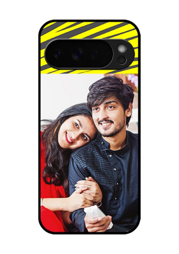 Google Pixel 10 Pro Xl 5G Custom Glass Phone Case - Yellow Abstract Design