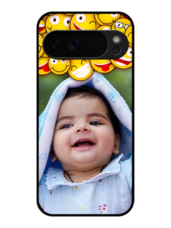 Custom Google Pixel 10 Pro Xl 5G Custom Glass Phone Case - With Smiley Emoji Design