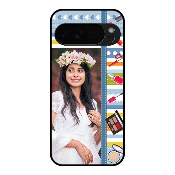 Google Pixel 10 Pro Xl 5G Custom Glass Phone Case - Makeup Icons Design