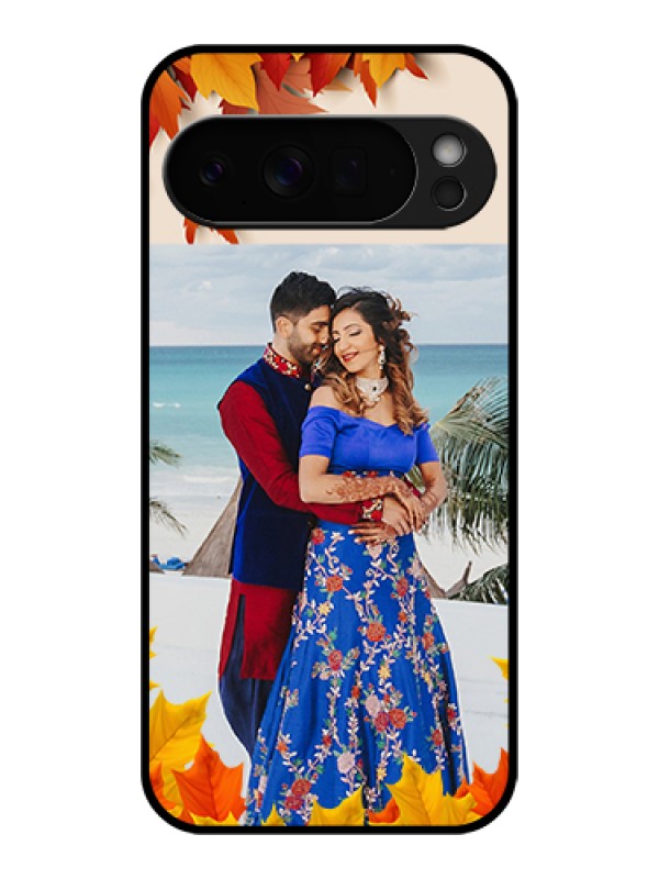 Custom Google Pixel 10 Pro Xl 5G Custom Glass Phone Case - Autumn Maple Leaves Design