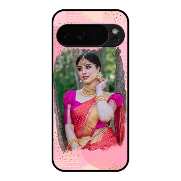 Google Pixel 10 Pro Xl 5G Custom Glass Phone Case - Gold Glitter Splash Design