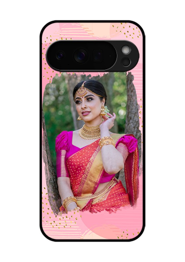 Google Pixel 10 Pro Xl 5G Custom Glass Phone Case - Gold Glitter Splash Design