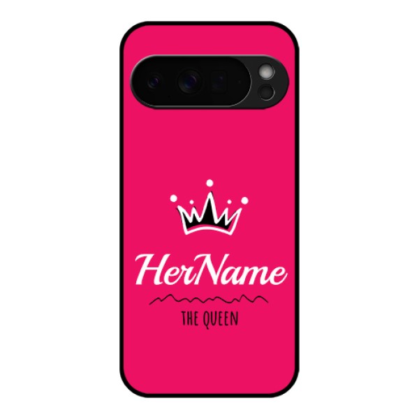 Google Pixel 10 Pro Xl 5G Custom Glass Phone Case - Queen With Name Design