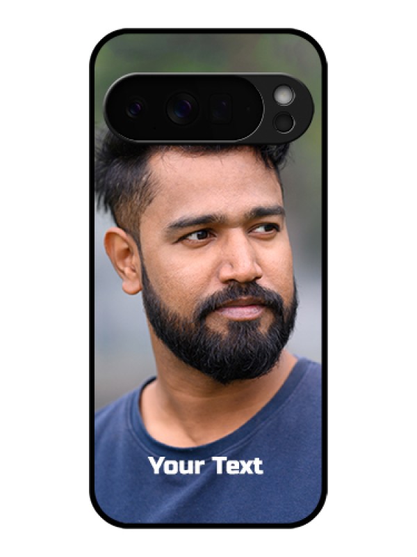 Custom Google Pixel 10 Pro Xl 5G Custom Glass Phone Case - Photo With Text Design