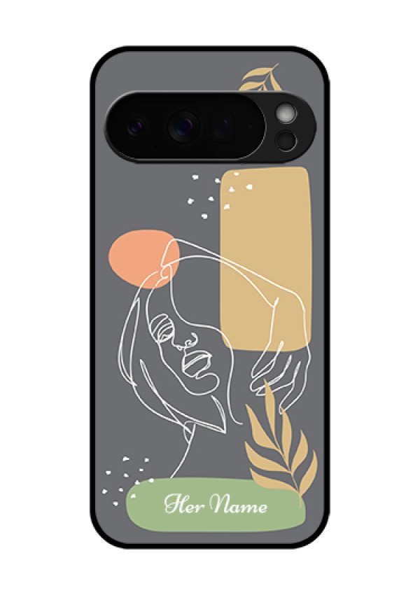 Google Pixel 10 Pro Xl 5G Custom Glass Phone Case - Gazing Woman Line Art Design