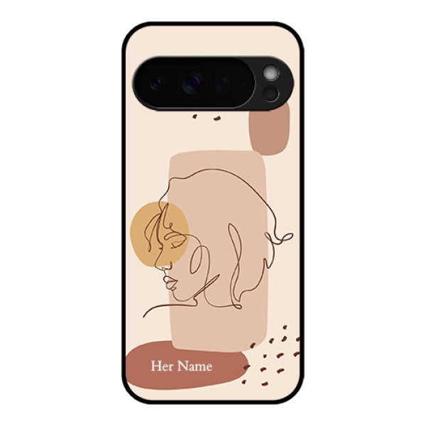Google Pixel 10 Pro Xl 5G Custom Glass Phone Case - Calm Woman Line Art Design