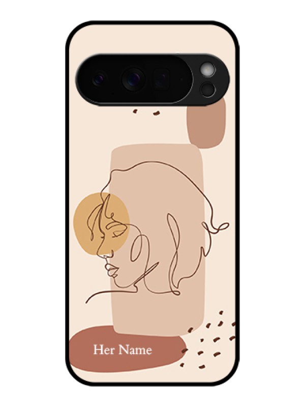 Custom Google Pixel 10 Pro Xl 5G Custom Glass Phone Case - Calm Woman Line Art Design