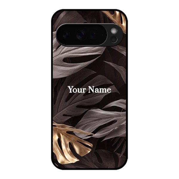 Google Pixel 10 Pro Xl 5G Custom Glass Phone Case - Wild Leaves Digital Paint Design