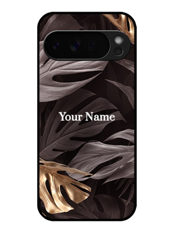 Custom Google Pixel 10 Pro Xl 5G Custom Glass Phone Case - Wild Leaves Digital Paint Design