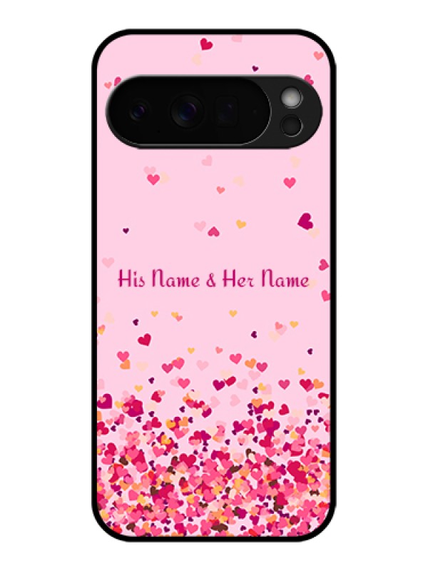 Custom Google Pixel 10 Pro Xl 5G Custom Glass Phone Case - Floating Hearts Design