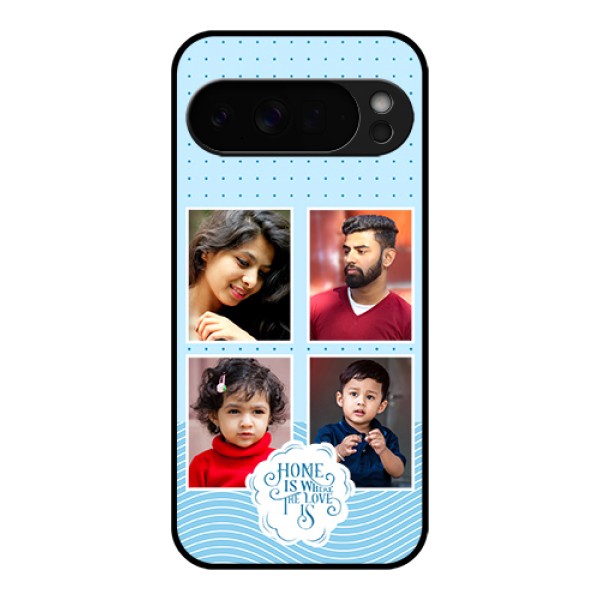 Google Pixel 10 Pro Xl 5G Custom Glass Phone Case - Cute Love Quote With 4 Pic Upload Design