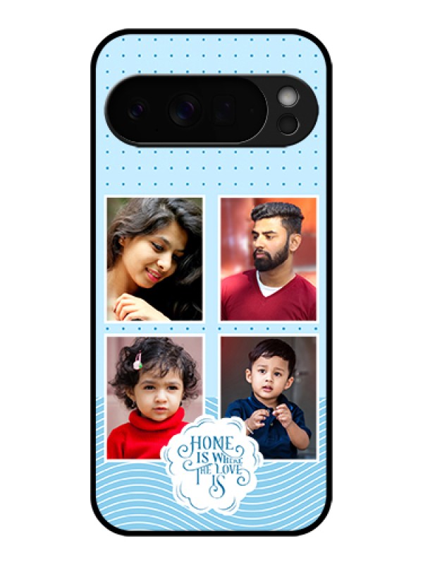 Custom Google Pixel 10 Pro Xl 5G Custom Glass Phone Case - Cute Love Quote With 4 Pic Upload Design