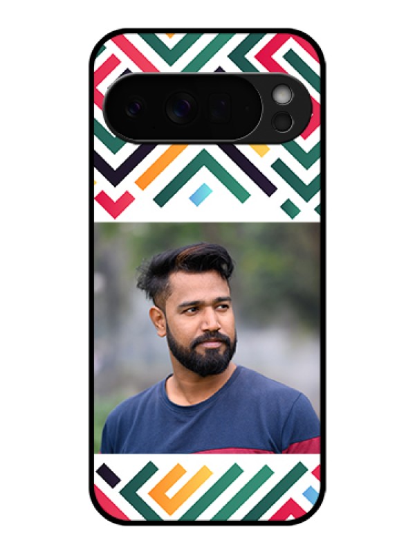 Custom Google Pixel 10 Pro Xl 5G Custom Glass Phone Case - Colorful Maze Pattern Design