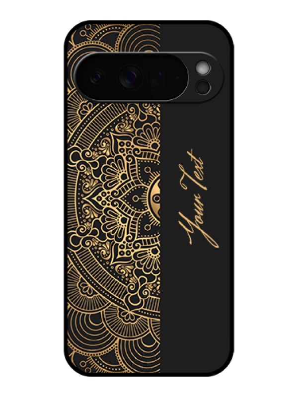 Custom Google Pixel 10 Pro Xl 5G Custom Glass Phone Case - Mandala Art With Custom Text Design