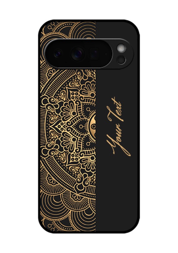 Google Pixel 10 Pro Xl 5G Custom Glass Phone Case - Mandala Art With Custom Text Design