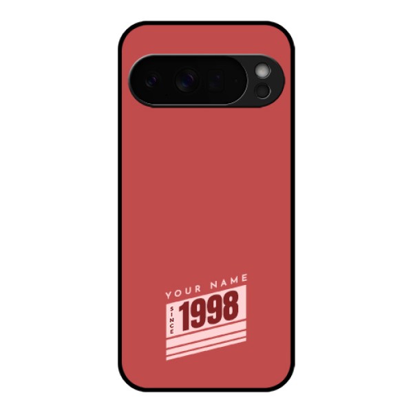 Google Pixel 10 Pro Xl 5G Custom Glass Phone Case - Red Custom Year Of Birth Design