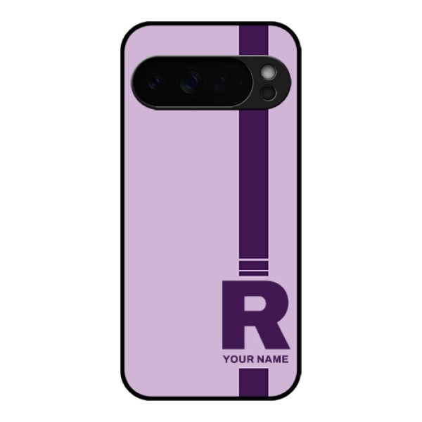 Google Pixel 10 Pro Xl 5G Custom Glass Phone Case - Simple Dual Tone Stripe With Name Design
