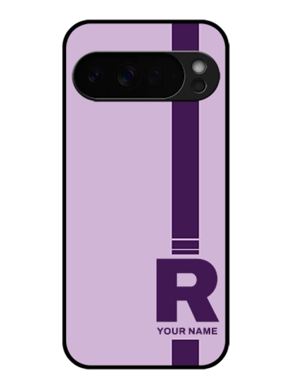 Custom Google Pixel 10 Pro Xl 5G Custom Glass Phone Case - Simple Dual Tone Stripe With Name Design