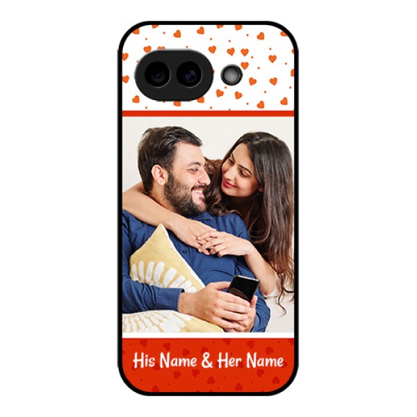 Google Pixel 10A 5G Custom Glass Phone Case - Orange Love Symbol Design