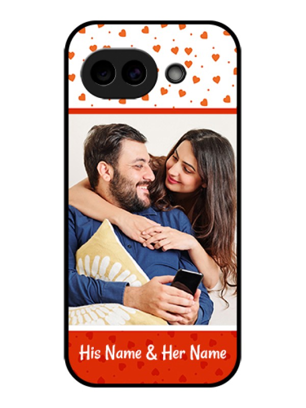 Custom Google Pixel 10A 5G Custom Glass Phone Case - Orange Love Symbol Design