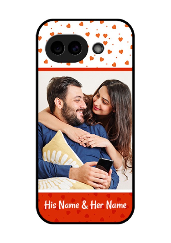 Google Pixel 10A 5G Custom Glass Phone Case - Orange Love Symbol Design