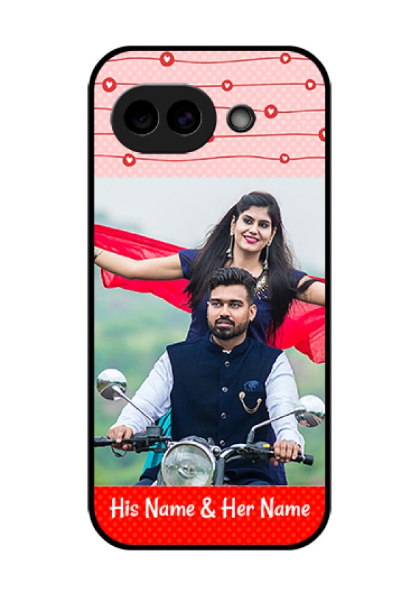 Google Pixel 10A 5G Custom Glass Phone Case - Red Pattern Case Design