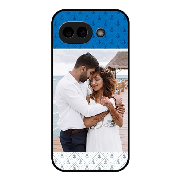 Google Pixel 10A 5G Custom Glass Phone Case - Blue Anchors Design
