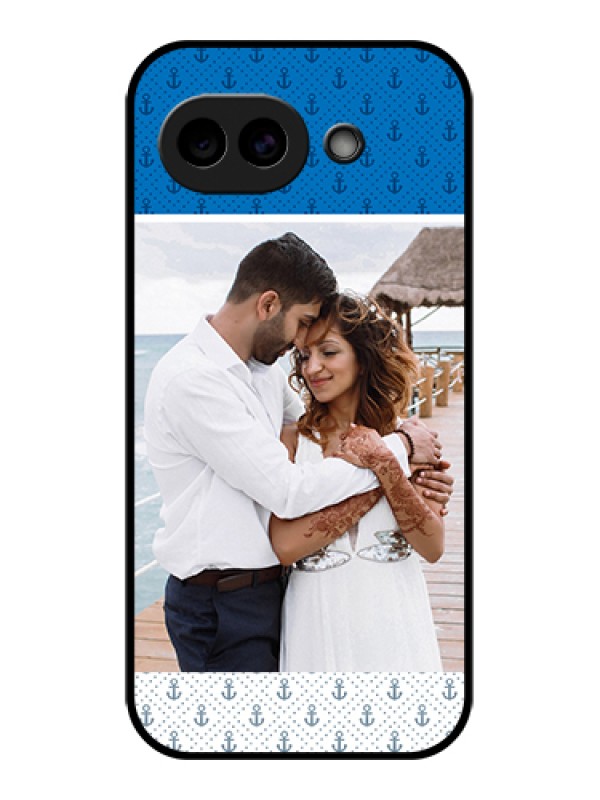 Custom Google Pixel 10A 5G Custom Glass Phone Case - Blue Anchors Design