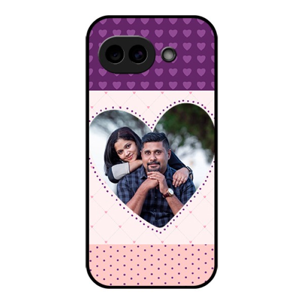 Google Pixel 10A 5G Custom Glass Phone Case - Violet Love Dots Design