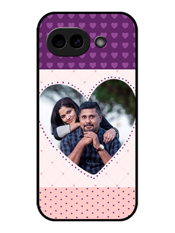 Custom Google Pixel 10A 5G Custom Glass Phone Case - Violet Love Dots Design
