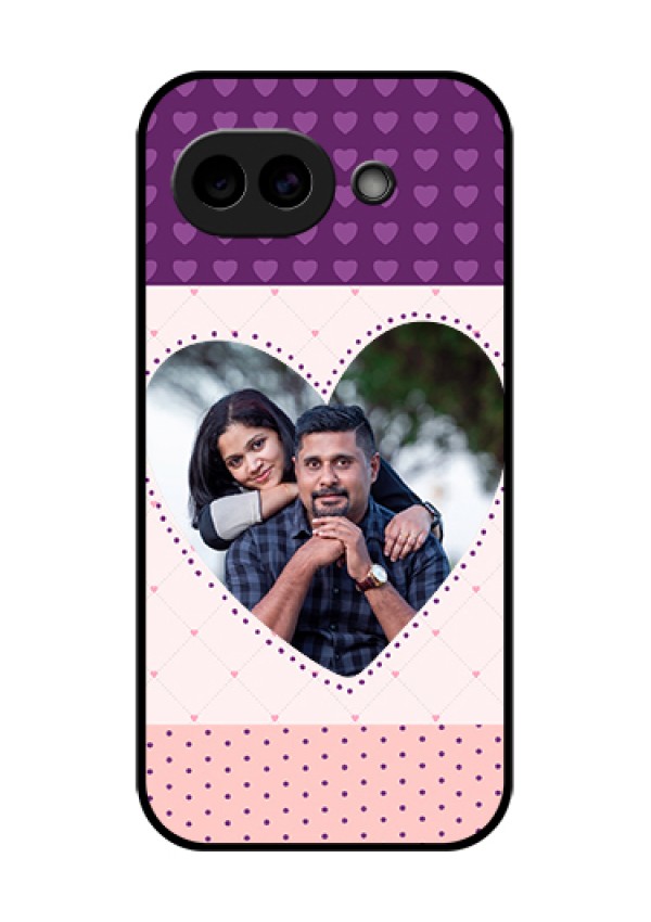 Google Pixel 10A 5G Custom Glass Phone Case - Violet Love Dots Design