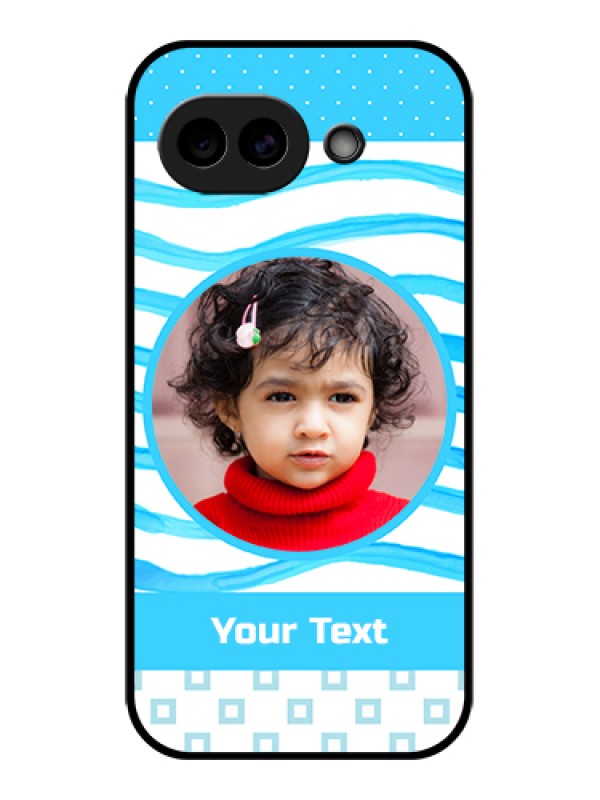 Custom Google Pixel 10A 5G Custom Glass Phone Case - Simple Blue Case Design