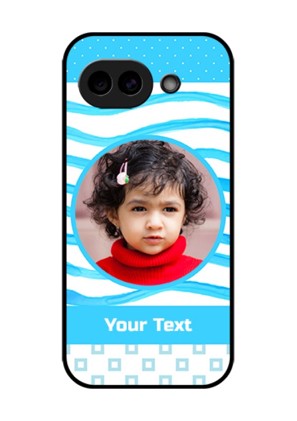 Google Pixel 10A 5G Custom Glass Phone Case - Simple Blue Case Design