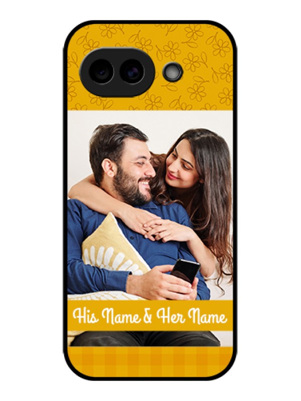 Custom Google Pixel 10A 5G Custom Glass Phone Case - Yellow Floral Design