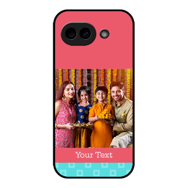 Google Pixel 10A 5G Custom Glass Phone Case - Peach & Blue Color Design