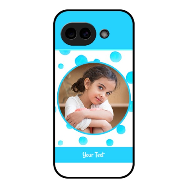 Google Pixel 10A 5G Custom Glass Phone Case - Blue Bubbles Pattern Design