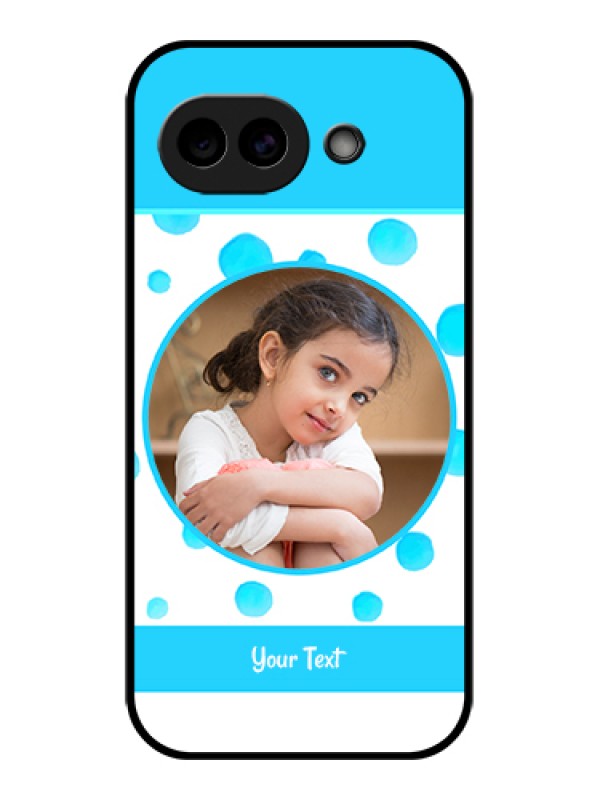Custom Google Pixel 10A 5G Custom Glass Phone Case - Blue Bubbles Pattern Design