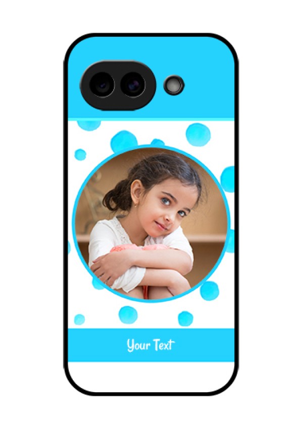Google Pixel 10A 5G Custom Glass Phone Case - Blue Bubbles Pattern Design