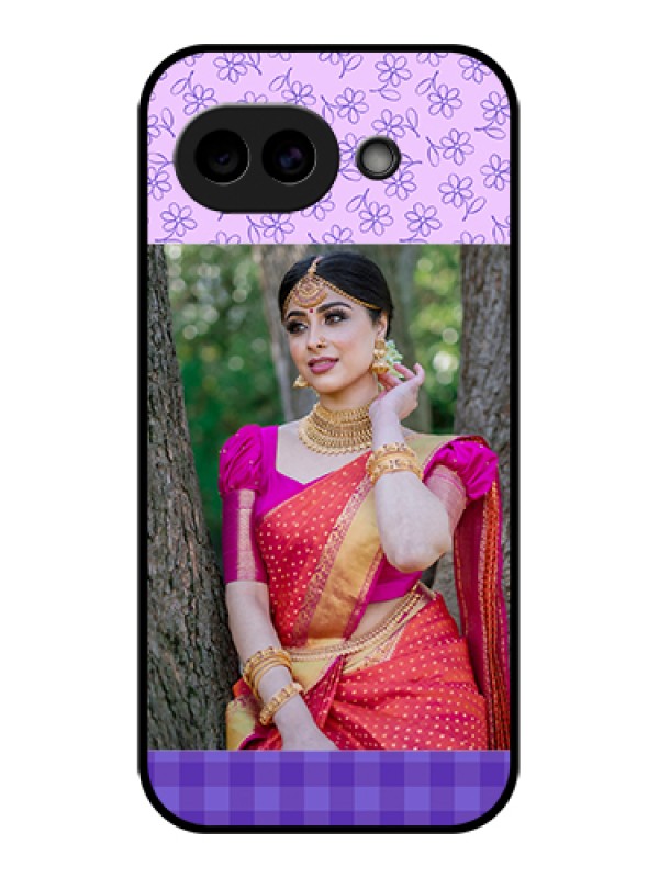 Custom Google Pixel 10A 5G Custom Glass Phone Case - Purple Floral Design