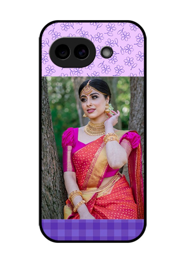 Google Pixel 10A 5G Custom Glass Phone Case - Purple Floral Design