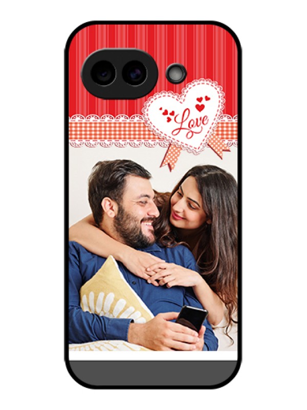 Custom Google Pixel 10A 5G Custom Glass Phone Case - Red Love Pattern Design